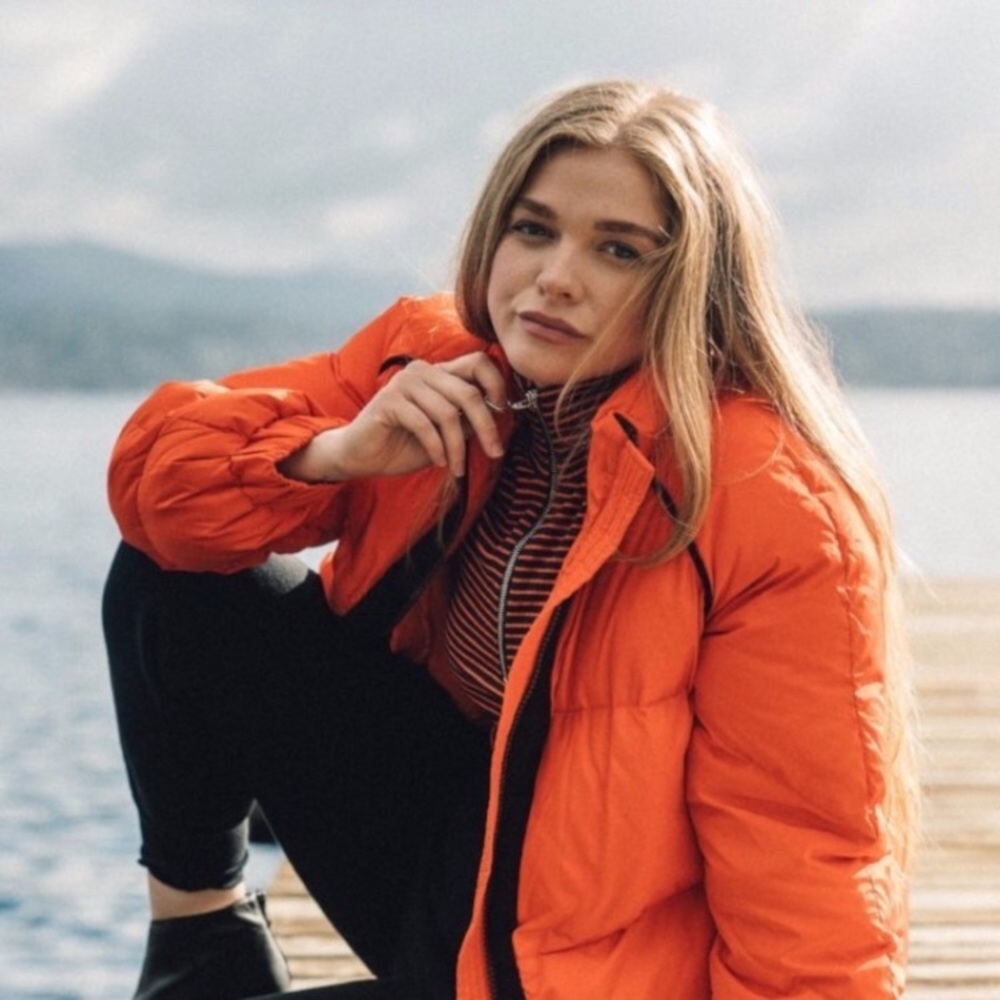Ganni Wool Felt Trimmed Puffer Coat